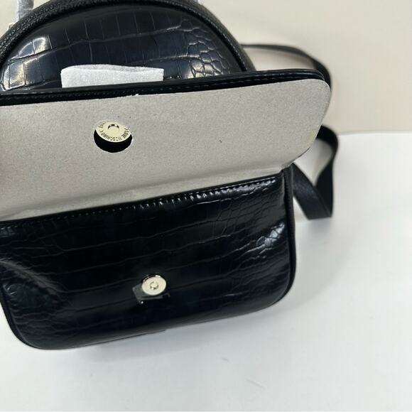 NEW Love Moschino Backpack Black Faux Leather Croc-Effect Bag main image 12